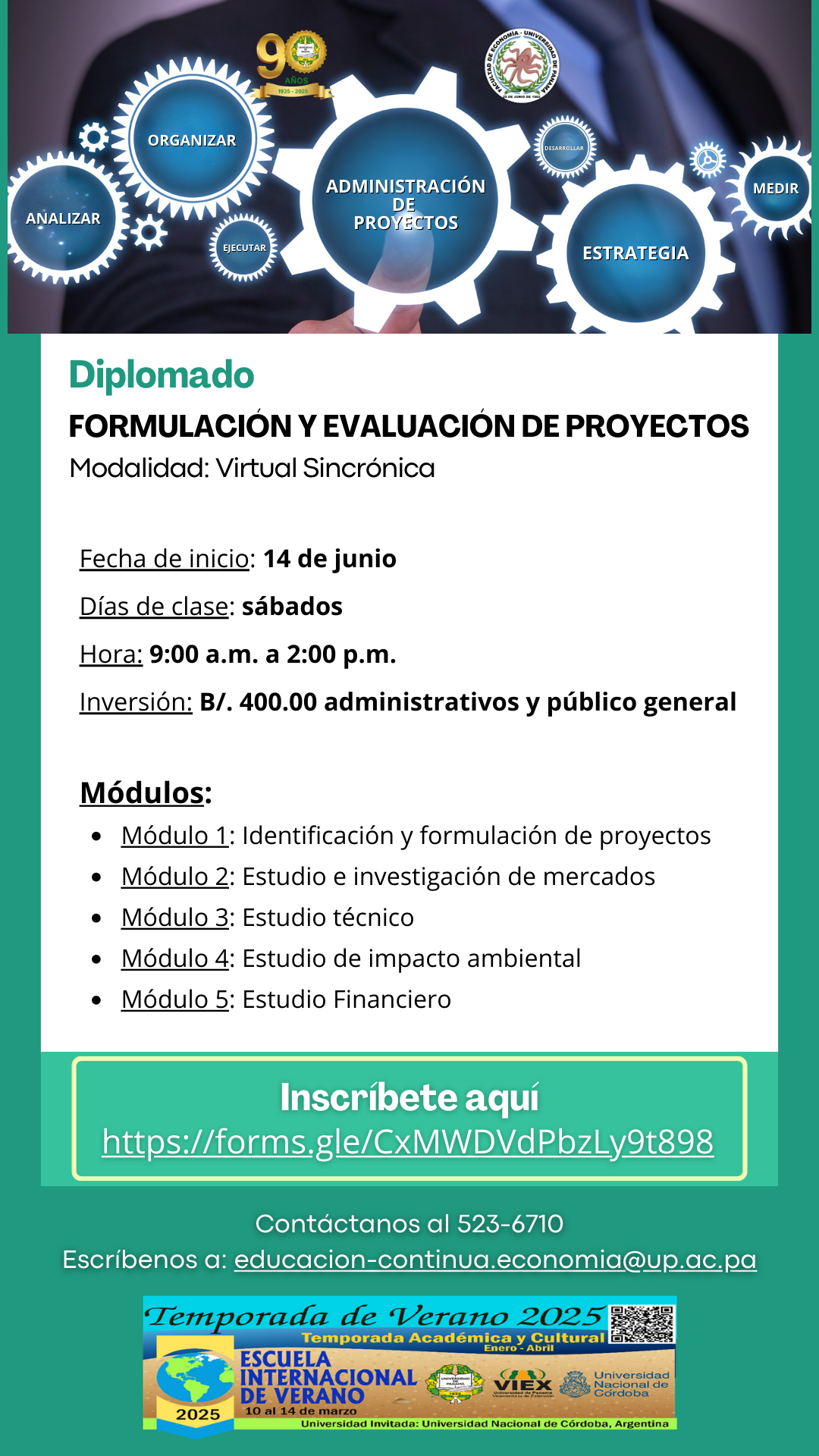 Diplomado en Formulación y Evaluación de Proyectos