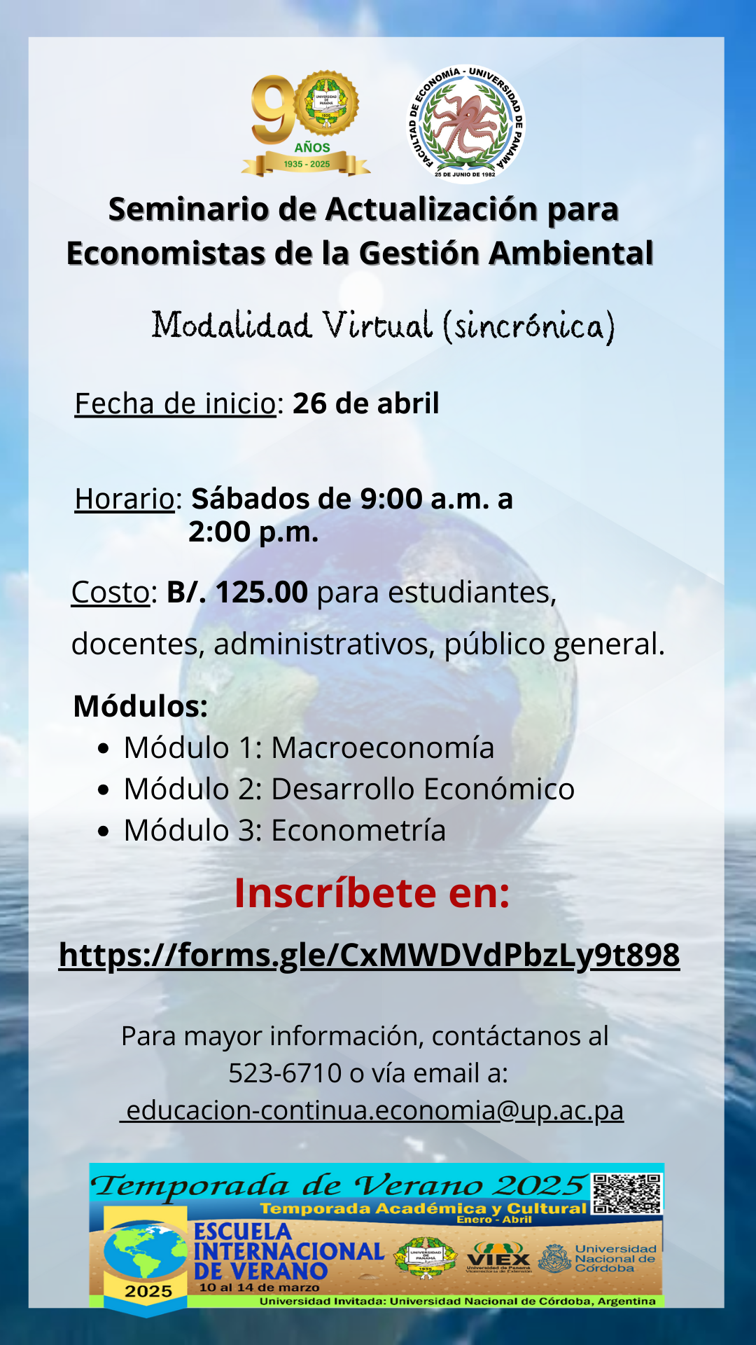 Seminario de Actualización para Economistas de la Gestión Ambiental 