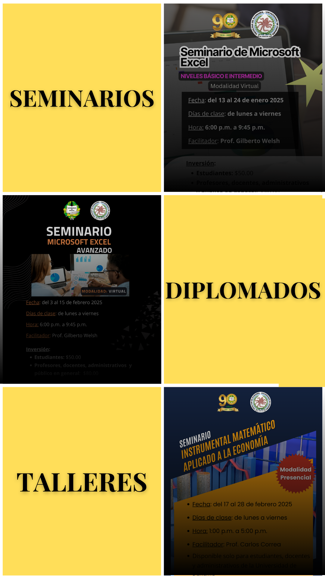 Cursos, seminarios y talleres