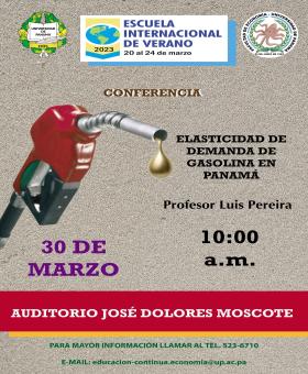 Conferencia: "Elasticidad de demanda de gasolina en Panamá"