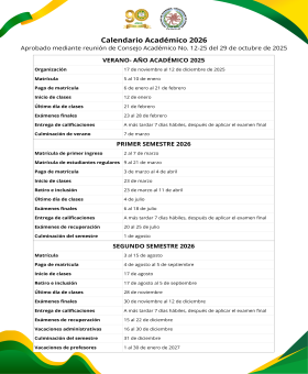Calendario Académico 2026